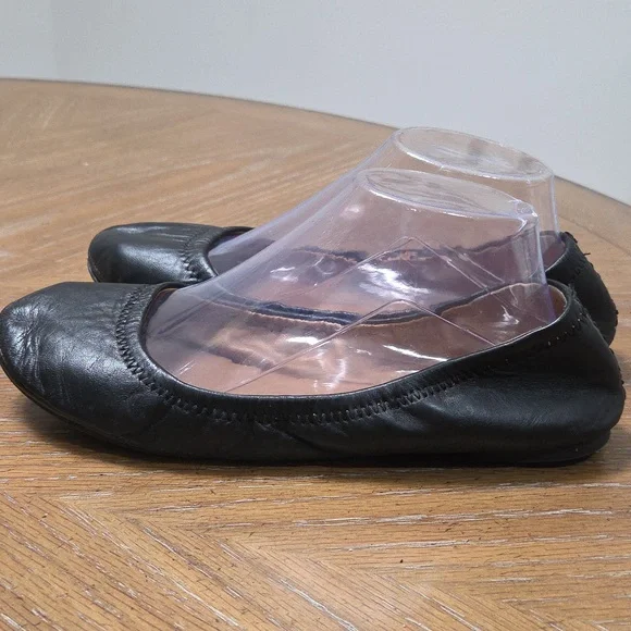 Lucky Brand Black Leather Ballet Flats, Size 9 - Picture 4 of 9